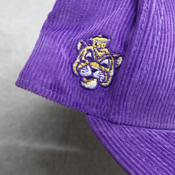 LSU Tigers Hat Purple Embroidered Corduroy Snapback Retro Official New Era - Picture 2 of 7